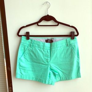 J. Crew 4” Chino Shorts NWT (Mint Green)
